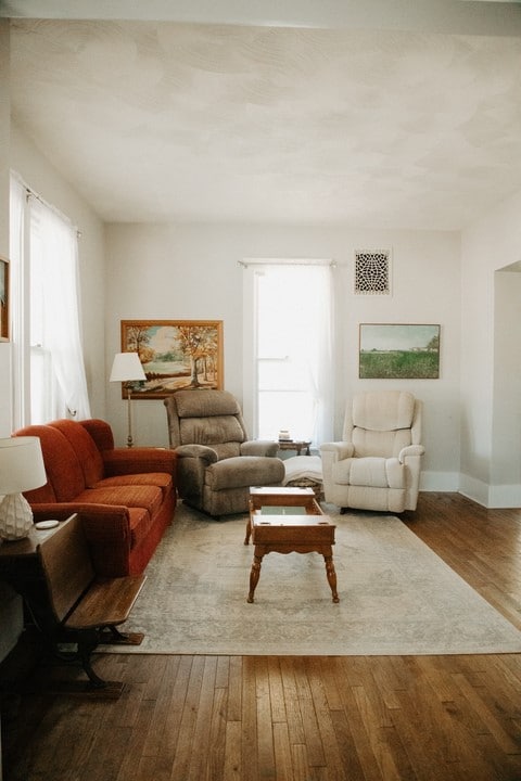 403 Maple St, Marshall, IL 62441 - living room with hardwood / wood-style floors and baseboards
