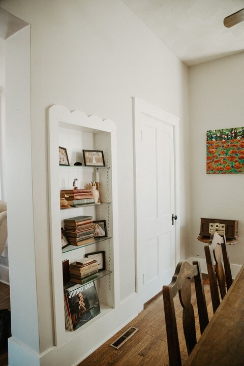 403 Maple St, Marshall, IL 62441 - dining area featuring wood finished floors and a ceiling fan