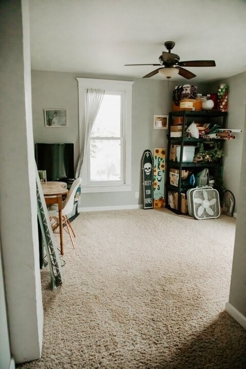 403 Maple St, Marshall, IL 62441 - carpeted office with ceiling fan and baseboards