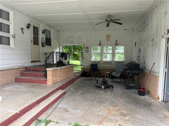 6272 Old Dam Rd, Georgetown, IL 61846 - view of patio featuring a ceiling fan and area for grilling