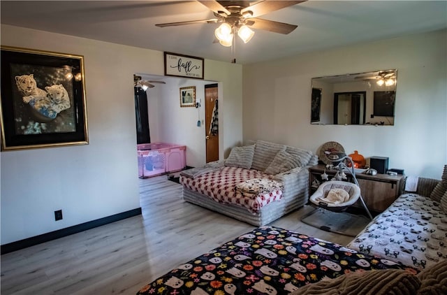 living room featuring light wood-type flooring