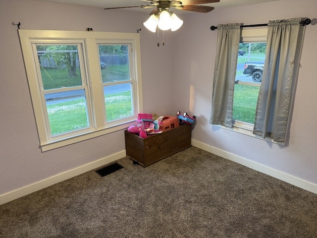 303 E Glenwood Ave, Olney, IL 62450 - carpeted bedroom with multiple windows, baseboards, and ceiling fan