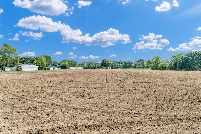 view of yard with a rural view