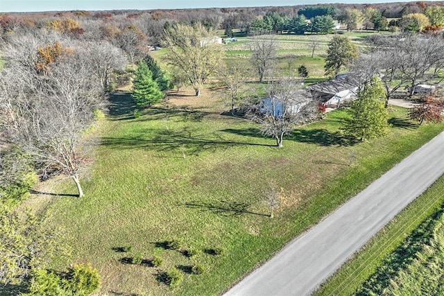 aerial view featuring a rural view