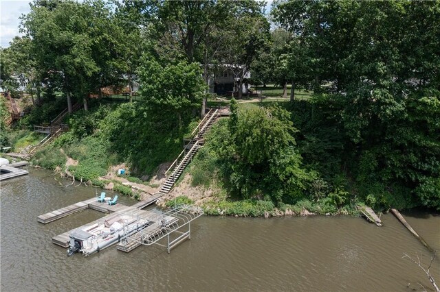 3728 N Lake Blvd, Danville, IL 61832 - drone / aerial view of a nearby body of water and a tree filled landscape