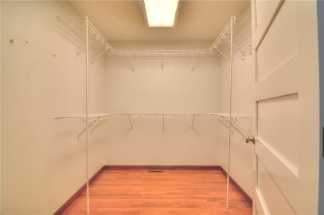 spacious closet with light wood-style flooring