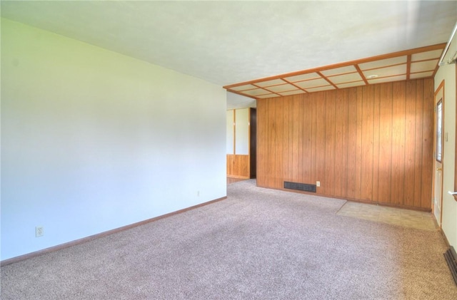635 E N St, Warrensburg, IL 62573 - carpeted spare room with wood walls and baseboards