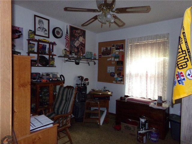 210 Kennedy Ave, Pana, IL 62557 - carpeted office featuring ceiling fan