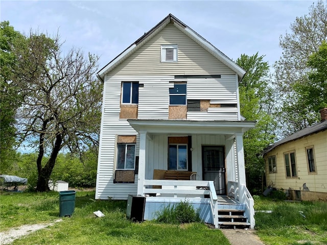 view of front of house with covered porch