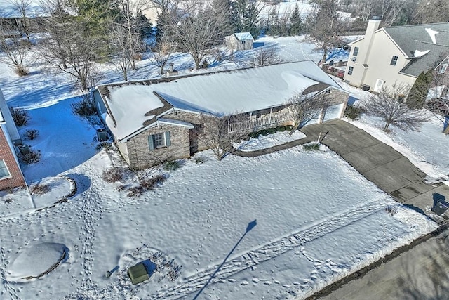 view of snowy aerial view