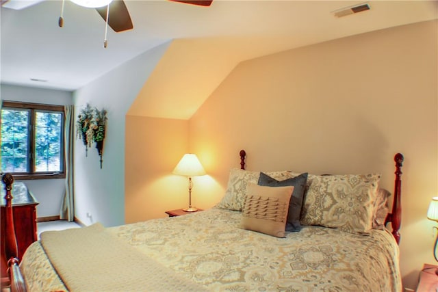 6086 Chicory Knl, Charleston, IL 61920 - bedroom with a ceiling fan and lofted ceiling