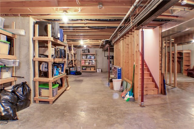 6086 Chicory Knl, Charleston, IL 61920 - unfinished below grade area with stairway and water heater