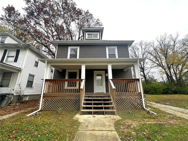 view of front of property with covered porch