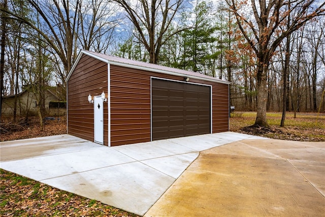 view of garage