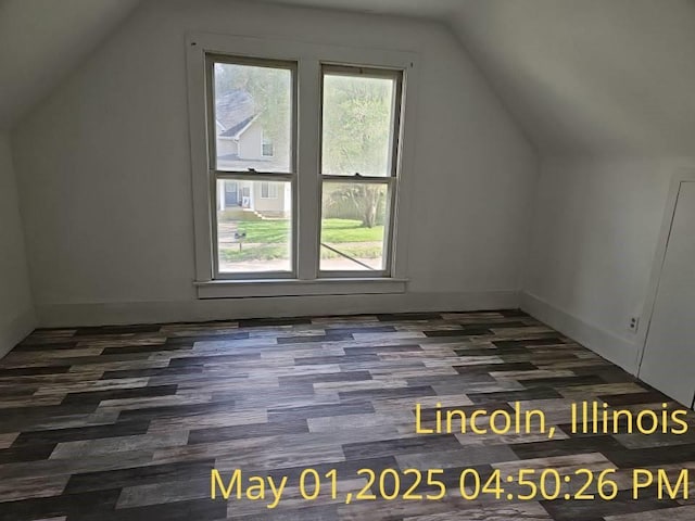1102 3rd St, Lincoln, IL 62656 - bonus room with vaulted ceiling and dark wood-type flooring