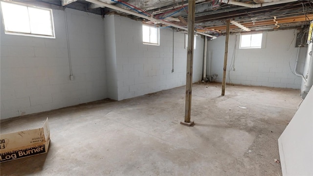 basement with a wealth of natural light