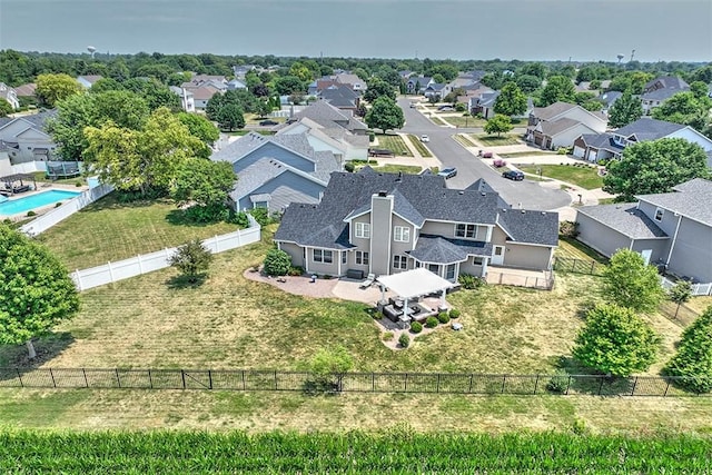 1008 Schroll Dr, Forsyth, IL 62535 - aerial perspective of suburban area featuring a pool