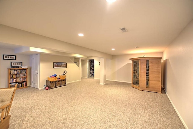 1008 Schroll Dr, Forsyth, IL 62535 - finished basement with carpet flooring and recessed lighting