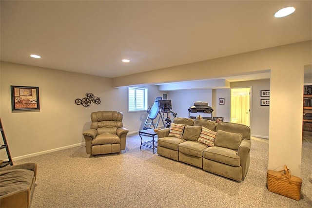 1008 Schroll Dr, Forsyth, IL 62535 - carpeted living room featuring recessed lighting and baseboards