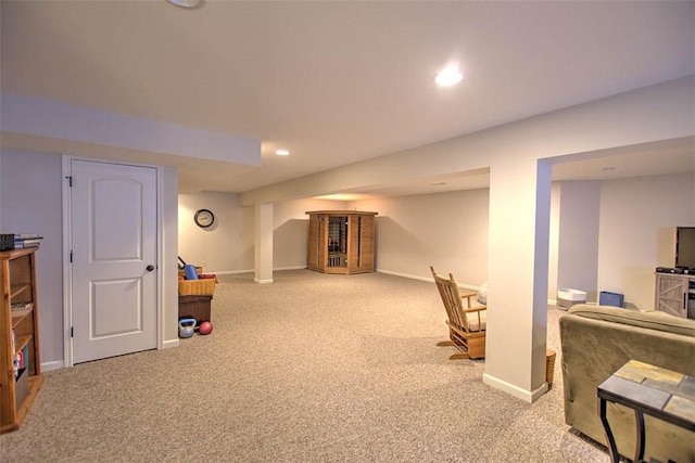 1008 Schroll Dr, Forsyth, IL 62535 - finished below grade area with carpet floors and recessed lighting