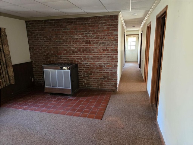 20746 E 400 N, Charleston, IL 61920 - unfurnished living room with carpet and ornamental molding
