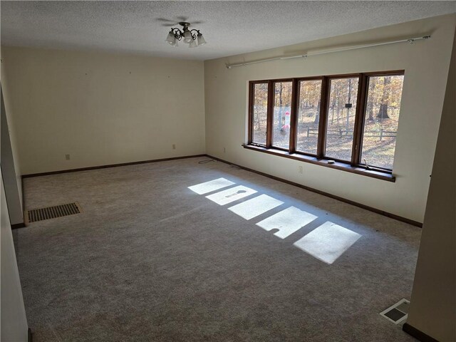 20746 E 400 N, Charleston, IL 61920 - spare room with carpet flooring, a textured ceiling, and baseboards