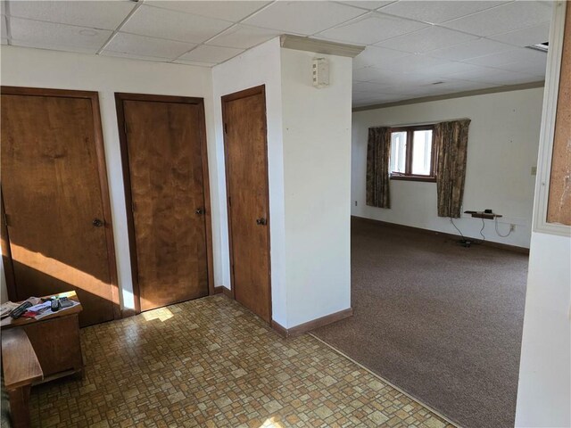 20746 E 400 N, Charleston, IL 61920 - hall with baseboards and a drop ceiling