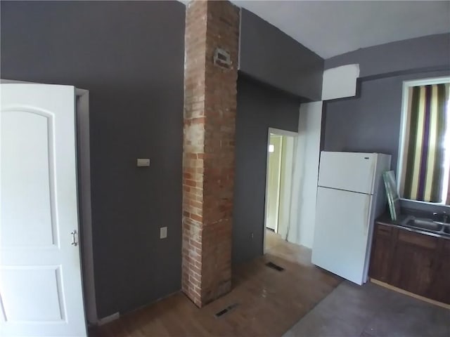 172 Broadway St, Shelbyville, IL 62565 - kitchen with a sink and freestanding refrigerator