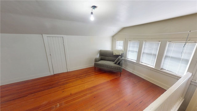 104 E N St, Ridgefarm, IL 61870 - sitting room featuring lofted ceiling and hardwood / wood-style flooring