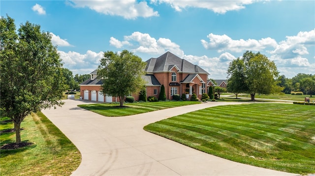 view of front of home with a front yard