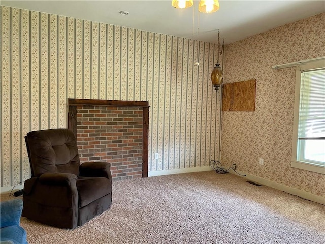 6 S Oakland Rd, Ashmore, IL 61912 - sitting room with carpet flooring and baseboards