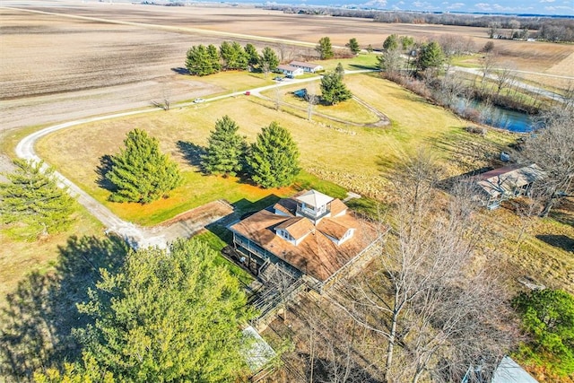 bird's eye view with a rural view