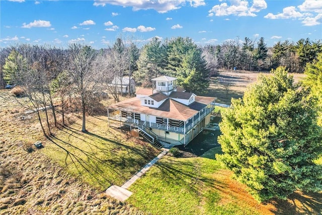 drone / aerial view featuring a rural view