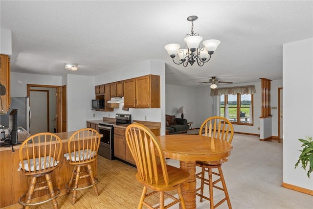 11444 N 800th St, Effingham, IL 62401 - dining room featuring a chandelier and ceiling fan