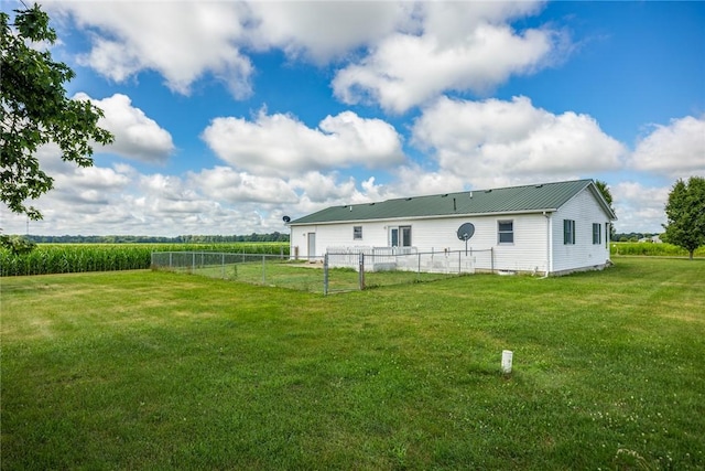 11444 N 800th St, Effingham, IL 62401 - back of property with a metal roof and a view of countryside