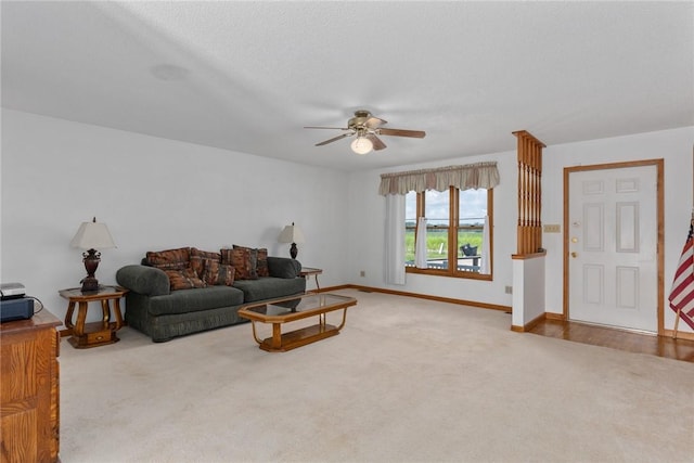 11444 N 800th St, Effingham, IL 62401 - carpeted living room with ceiling fan and baseboards