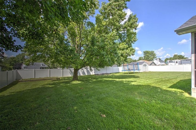 7950 Lehman Rd, Decatur, IL 62521 - fenced backyard with a trampoline