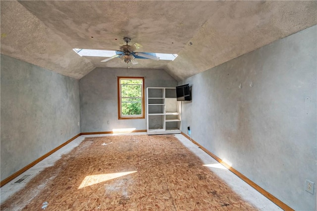 10622 N Rte 121, Latham, IL 62543 - bonus room with a skylight, a ceiling fan, and vaulted ceiling