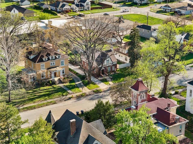 birds eye view of property with a residential view