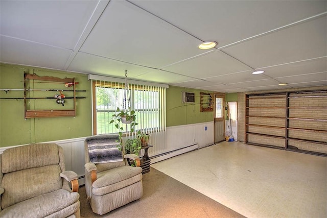 427 S Madison St, Cerro Gordo, IL 61818 - garage with a baseboard radiator and wainscoting