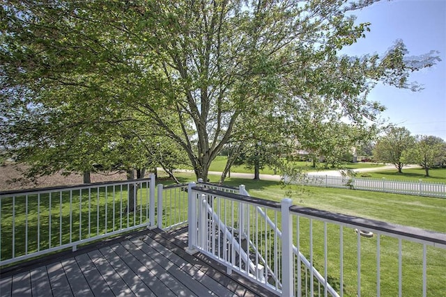 deck with a yard