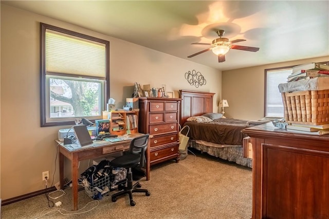 101 W N Water St, Bethany, IL 61914 - bedroom with a ceiling fan and light carpet