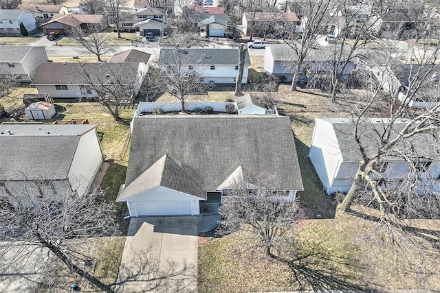 bird's eye view featuring a residential view