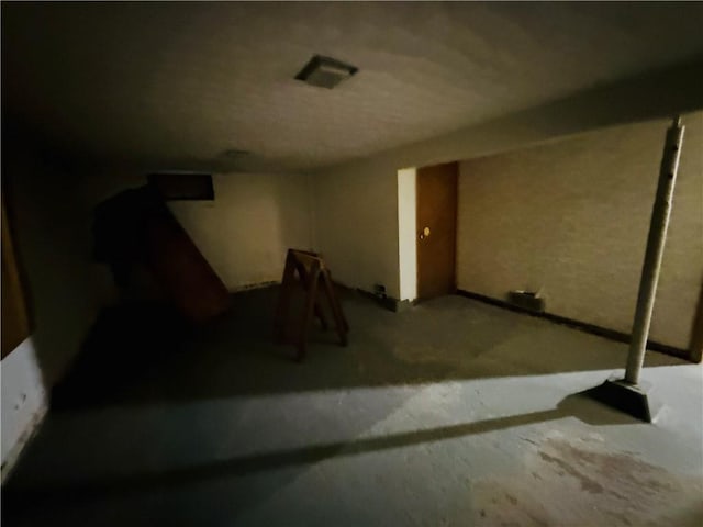 view of finished basement