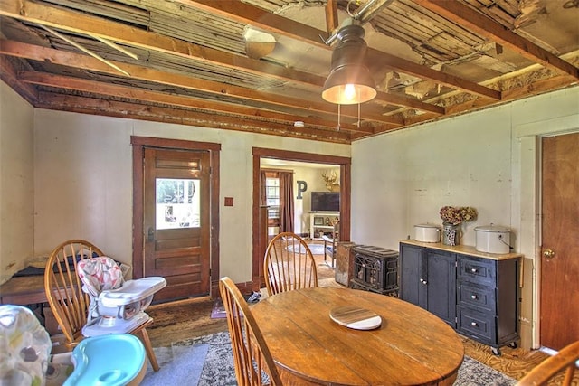 59 Lynn St, Weldon, IL 61882 - dining area with wood finished floors and ceiling fan