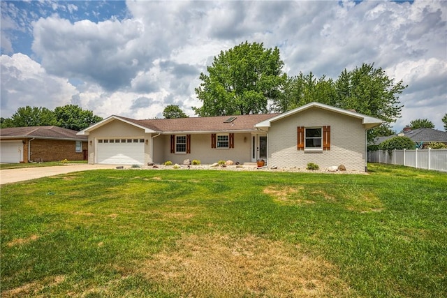 ranch-style house with an attached garage and driveway