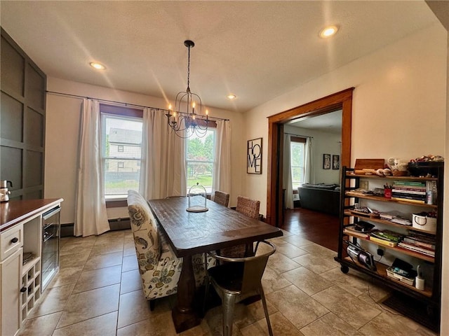2821 Western Ave, Mattoon, IL 61938 - dining area with a chandelier and recessed lighting