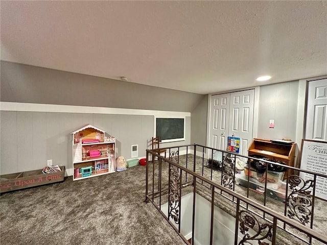 2821 Western Ave, Mattoon, IL 61938 - rec room featuring carpet floors and a textured ceiling