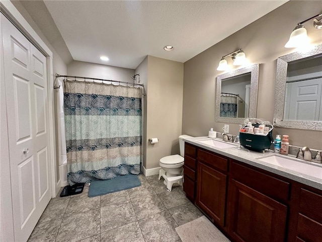 2821 Western Ave, Mattoon, IL 61938 - full bathroom with double vanity and a shower with shower curtain