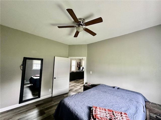 302 E Van Buren St, Paris, IL 61944 - bedroom featuring wood finished floors, multiple windows, and ceiling fan